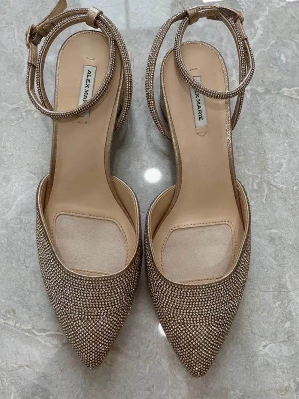Alexa Marie Brinley Rhinestone Pumps Womens Round Heel Size 6.5